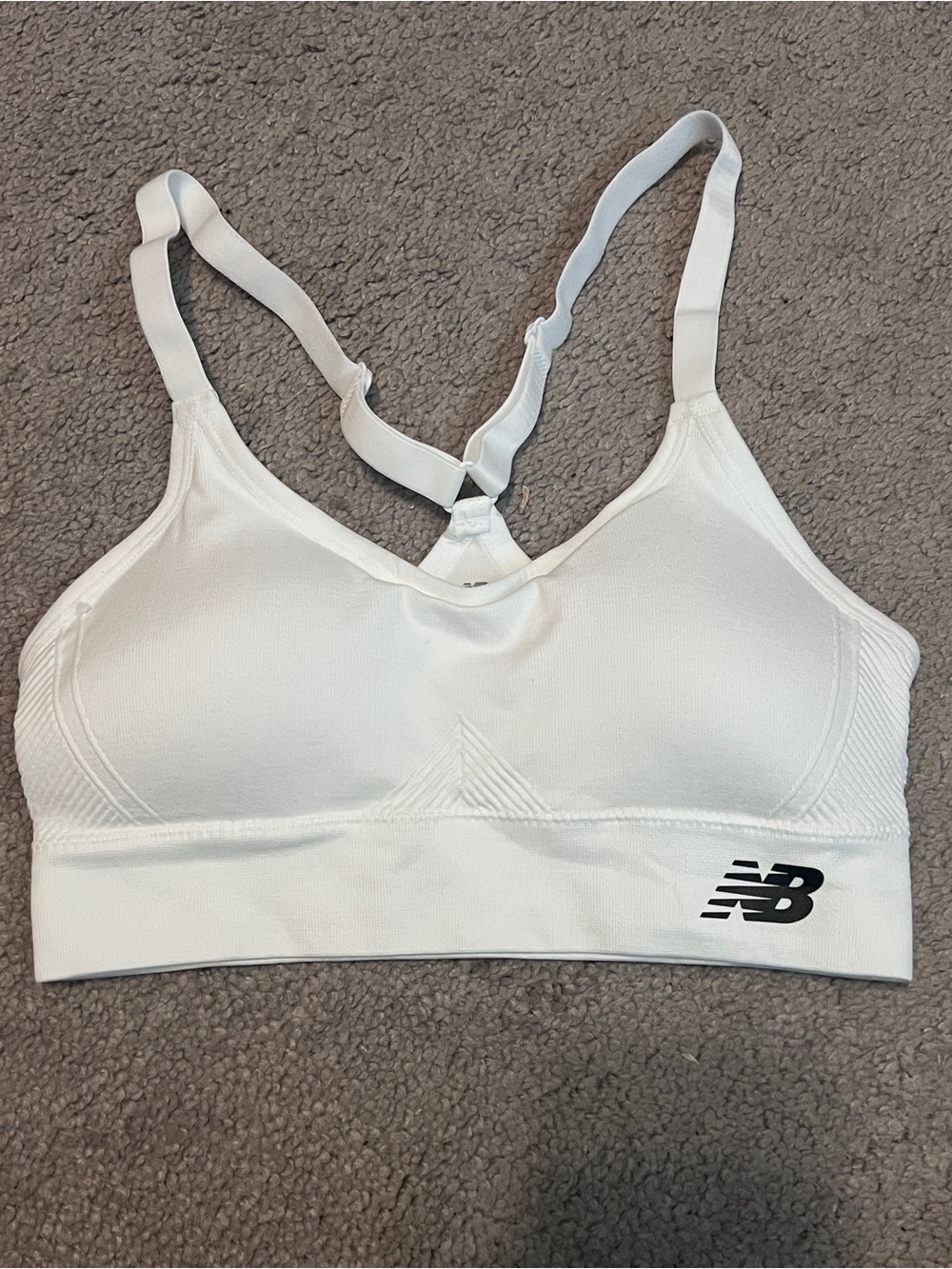 New Balance White Racerback Seamless Sports Bra NWOT